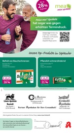 mea - meine apotheke Apotheken Prospekt der aktuellen Woche mit 4 Seiten, gültig von 01.09.2025 bis 30.09.2025, in Großenaspe und Umgebung Aktueller mea - meine apotheke Apotheken Prospekt in Großenaspe und Umgebung, "Unsere September-Angebote" mit 4 Seiten, 01.09.2025 - 30.09.2025