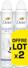 DÉODORANT SPRAY INVISIBLE DRY ANTI-TRANSPIRANT DOVE - DOVE en promo chez Auchan Supermarché DÉODORANT SPRAY INVISIBLE DRY ANTI-TRANSPIRANT DOVE - DOVE dans le catalogue Auchan Supermarché