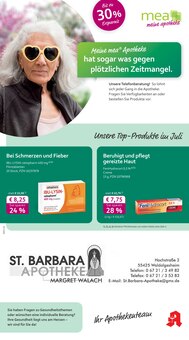 Aktueller mea - meine apotheke Prospekt "Unsere Juli-Angebote" Seite 1 von 4 Seiten