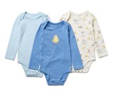 3 Baby-Bodys mit Mitwachsfunktion, blau für 9,99 € bei Tchibo im Angebot 3 Baby-Bodys mit Mitwachsfunktion, blau im aktuellen Tchibo Prospekt