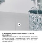 Carrelage intérieur Plain blanc 30 x 60 cm en promo chez Castorama Carrelage intérieur Plain blanc 30 x 60 cm dans le catalogue Castorama