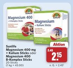 Magnesium 400 mg + Kalium Sticks oder Magnesium 400 B-Komplex Sticks von Sunlife im aktuellen combi Prospekt