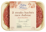 2 steaks hachés race à viande 12% M.G REFLETS DE FRANCE à 4,50 € dans le catalogue Carrefour