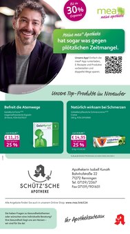 Aktueller mea - meine apotheke Prospekt "Unsere November-Angebote" Seite 1 von 4 Seiten für Renningen
