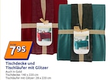 Tischdecke und Tischläufer mit Glitzer bei Action im Kirchhain Prospekt für 7,95 €