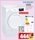 Trockner WT43HV03 im Angebot bei Marktkauf in Heilbronn Trockner WT43HV03 Angebote von Siemens bei Marktkauf Heilbronn für 444,00 €