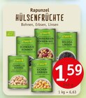 HÜLSENFRÜCHTE von Rapunzel für 1,59 € bei Erdkorn Biomarkt im Angebot HÜLSENFRÜCHTE von Rapunzel im aktuellen Erdkorn Biomarkt Prospekt