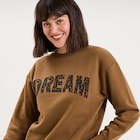Sweat col rond manches longues beige femme en promo chez La Halle Sweat col rond manches longues beige femme dans le catalogue La Halle