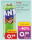versch. Sorten im Angebot bei Netto Marken-Discount in Garbsen versch. Sorten Angebote von Fanta bei Netto Marken-Discount Garbsen für 0,59 €