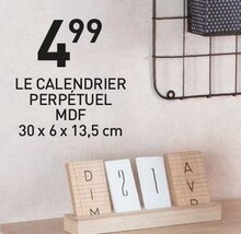 Stokomani Noyelles-Godault - Le calendrier perpétuel mdf Promo Le calendrier perpétuel mdf dans le catalogue Stokomani "Stokomani, des marques, des prix !" à Noyelles-Godault
