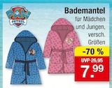 Bademantel im Angebot bei Zimmermann in Bremerhaven Bademantel Angebote von PAW Patrol bei Zimmermann Bremerhaven für 7,99 €