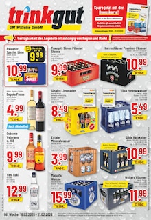 Trinkgut Prospekt der Woche "Aktuelle Angebote" Seite 1, 16.02.2026 bis 21.02.2026 für Nienburg Aktueller Trinkgut Prospekt "Aktuelle Angebote" Seite 1 von 10 Seiten für Nienburg