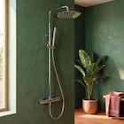 Promo Colonne de douche thermostatique avec pommeau + douchette 1 jet + flexible, chromée, Essebagno Lollipop à 159,90 € dans le catalogue Castorama à Fresnes