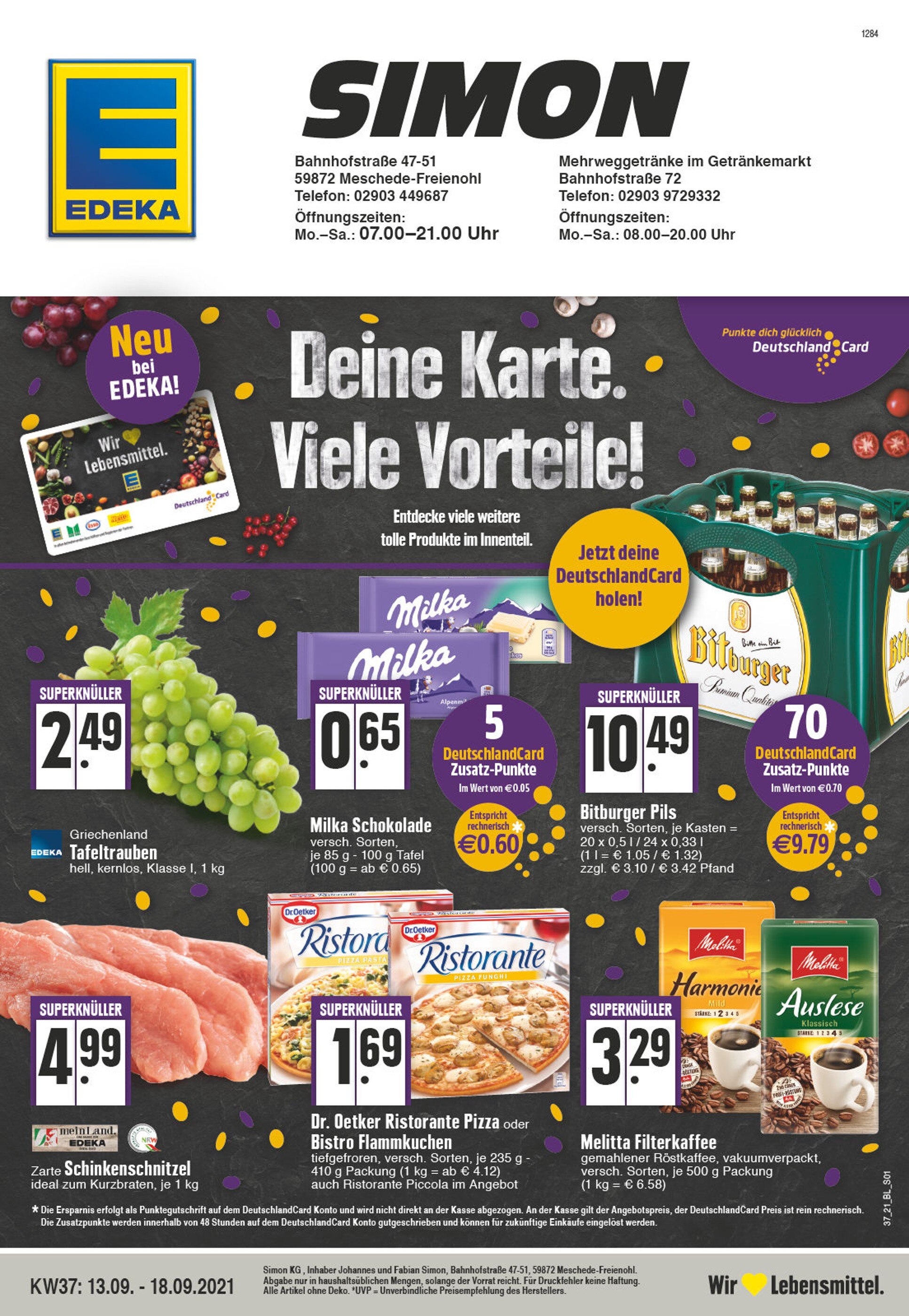 EDEKA Prospekt für Arnsberg mit 32 Seiten EDEKA Prospekt für Arnsberg: "Aktuelle Angebote", 32 Seiten, 13.09.2021 - 18.09.2021