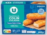 Aiguillettes de colin MSC surgelées façon fish & chips - U - Hyper U à Tremblay-en-France Aiguillettes de colin MSC surgelées façon fish & chips - U en promo chez Hyper U Tremblay-en-France à 3,46 €
