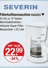 Filterkaffeemaschine KA4323 von SEVERIN im aktuellen V-Markt Prospekt für 22,99 €