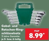 Gabel- und Ratschen-Ringschlüsselsatz im Angebot bei Kaufland in Moers Gabel- und Ratschen-Ringschlüsselsatz Angebote bei Kaufland Moers für 8,99 €