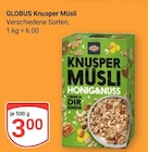 Knusper Müsli Honig & Nuss im Angebot bei GLOBUS in Bochum Knusper Müsli Honig & Nuss Angebote von Globus bei GLOBUS Bochum für 3,00 €