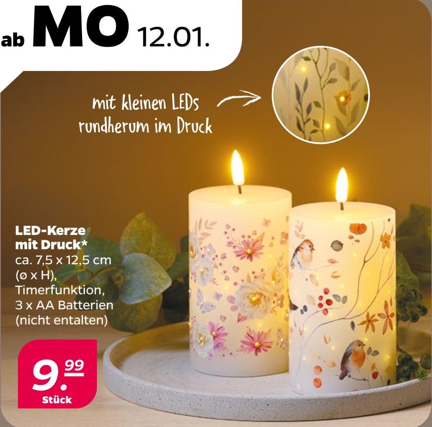 LED-Kerze mit Druck