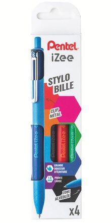 Bureau Vallée Corbeil-Essonnes - 4 STYLOS BILLE RÉTRACTABLES IZEE Promo 4 STYLOS BILLE RÉTRACTABLES IZEE dans le catalogue Bureau Vallée Souriez, c'est la rentrée ! à Corbeil-Essonnes