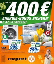 Aktueller expert Elektromarkt Prospekt in Oettingen und Umgebung, "BIS ZU 400€ ENERGIE-BONUS SICHERN" mit 8 Seiten, 05.03.2025 - 11.03.2025