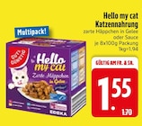 Katzennahrung zarte Häppchen in Gelee von Hello my cat im aktuellen EDEKA Prospekt für 1,55 €