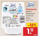 Speisequark im Netto Marken-Discount Prospekt Speisequark von Gutes Land im aktuellen Netto Marken-Discount Prospekt für 1,11 €