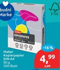 Maker Kopierpapier von budni Marke für 4,99 € bei budni im Angebot Maker Kopierpapier von budni Marke im aktuellen budni Prospekt