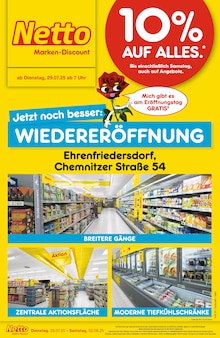 Netto Marken-Discount Thum Prospekt "Wiedereröffnung - 10% auf ALLES" mit 6 Seiten