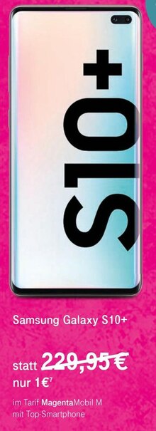Telekom Shop Schimmelshütte - Smartphone Galaxy S10+ Smartphone Galaxy S10+ Angebot bei Telekom Shop Schimmelshütte im Prospekt "ENDLICH WLAN IN ALLEN ECKEN"