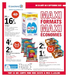Prospectus Supermarchés E.Leclerc en cours, MAXI FORMATS MAXI ÉCONOMIES, 40 pages, 26/08/2025 - 06/09/2025 Catalogue Supermarchés E.Leclerc en cours à Saint-Flour et alentours, MAXI FORMATS MAXI ÉCONOMIES, 40 pages, 26/08/2025 - 06/09/2025
