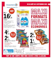 Catalogue Supermarchés E.Leclerc en cours à Brosses et alentours, "MAXI FORMATS MAXI ÉCONOMIES", 40 pages, 26/08/2025 - 06/09/2025