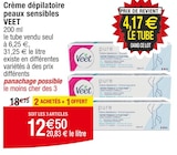 Crème dépilatoire peaux sensibles - VEET en promo chez Cora Rennes à 12,50 €