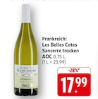 Les Belles Cotes Sancerre trocken AOC bei E center im Uhingen Prospekt für 17,99 €