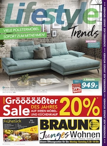 BRAUN Möbel-Center Bad Dürrheim Prospekt "Lifestyle Trends" mit 4 Seiten