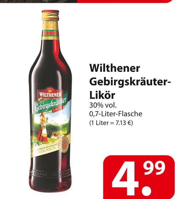 famila Nordost Essen - Wilthener Gebirgskräuter-Likör Wilthener Gebirgskräuter-Likör Angebot bei famila Nordost Essen im Prospekt besser als gut!