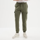 Pantalon jogging cargo molleton vert kaki homme dans le catalogue La Halle
