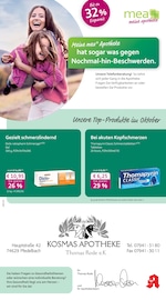 mea - meine apotheke Apotheken Prospekt der aktuellen Woche mit 4 Seiten, gültig von 01.10.2025 bis 31.10.2025, in Pfedelbach und Umgebung Aktueller mea - meine apotheke Apotheken Prospekt in Pfedelbach und Umgebung, "Unsere Oktober-Angebote" mit 4 Seiten, 01.10.2025 - 31.10.2025
