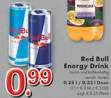 Energy Drink Angebote von Red Bull bei TOP Getränke Meerbusch für 0,99 €