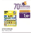 Lot de 5 Stick UHU - UHU - Supermarchés Match à Épinal Lot de 5 Stick UHU - UHU en promo chez Supermarchés Match Épinal à 1,18 €