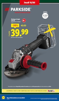 Promotion Meuleuse dans le prospectus Lidl, valable du 15/05/2025 au 21/05/2025 Promo Meuleuse dans le catalogue Lidl du moment à la page 32