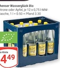 Rhöner Wasser Glück Bio Zitrone oder Apfel im Angebot bei GLOBUS in Mannheim Rhöner Wasser Glück Bio Zitrone oder Apfel Angebote bei GLOBUS Mannheim für 4,49 €