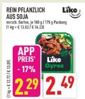 REIN PFLANZLICH AUS SOJA im Angebot bei Marktkauf in Herne REIN PFLANZLICH AUS SOJA Angebote von Like bei Marktkauf Herne für 2,29 €