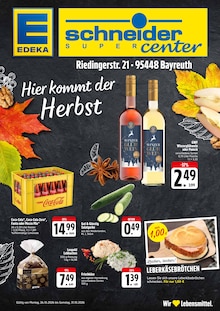 Coca Cola im aktuellen E center Prospekt (Bayreuth) Coca Cola im E center Prospekt "Hier kommt der Herbst" mit 2 Seiten (Bayreuth)