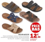 Mules Adulte - U Collection - Hyper U à Fréjus Mules Adulte - U Collection en promo chez Hyper U Fréjus à 12,90 €