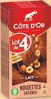 Tablettes de chocolat lait noisettes entières - Côte d'Or à 6,70 € dans le catalogue Netto