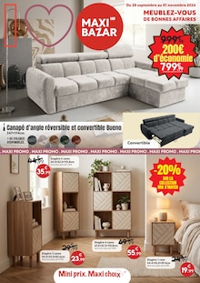 Catalogue de la semaine "MEUBLEZ-VOUS DE BONNES AFFAIRES" avec 1 pages, valide du 28/09/2026 au 01/11/2026 pour Cabriès et alentours Prospectus de la semaine "MEUBLEZ-VOUS DE BONNES AFFAIRES" avec 1 pages, valide du 28/09/2026 au 01/11/2026 pour Cabriès et alentours