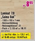 Laminat 7.0 Saima Oak im Angebot bei Hornbach in Bremerhaven Laminat 7.0 Saima Oak Angebote bei Hornbach Bremerhaven für 18,04 €