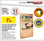Duo de foie gras de canard entier IGP du Sud-Ouest - ITINÉRAIRE DE NOS RÉGIONS - Intermarché à Roubaix Duo de foie gras de canard entier IGP du Sud-Ouest - ITINÉRAIRE DE NOS RÉGIONS en promo chez Intermarché Roubaix à 7,99 €