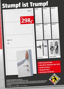 BAUHAUS Krefeld - Stumpfeinschlagende Innentüren in Weißlack (RAL 9010 oder RAL 9016) Serie 'Eviva' Stumpfeinschlagende Innentüren in Weißlack (RAL 9010 oder RAL 9016) Serie 'Eviva' Angebot bei BAUHAUS Krefeld im Prospekt "Handzettel KW 40"